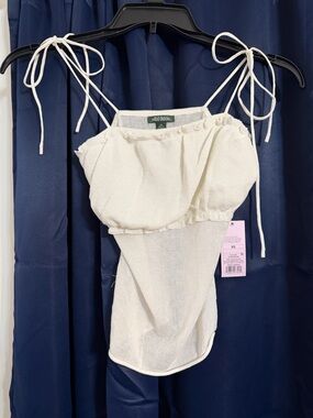 wild fable White Tie-Shoulder Tank Top